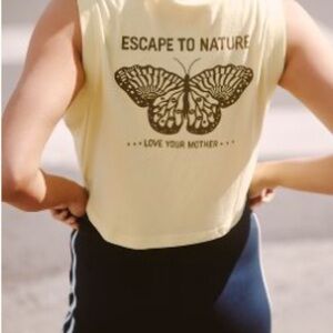 Spiritual Gangster Cropped, Boxy Tank Top.  Color Canary.  NWT, Sz Medium